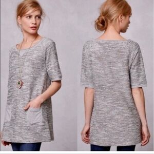 Anthro Meadow Rue Nubby Boucle’ S/S Tunic Top